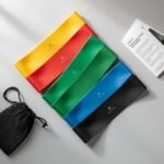 a professional product image of a set of 5 resistance loop exercise bands inspired by fit simplify resistance loop bands,