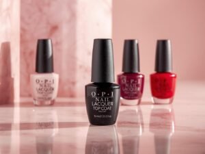 OPI Nail Lacquer Top Coat and popular color bottles like Bubble Bath and Lincoln Park After Dark