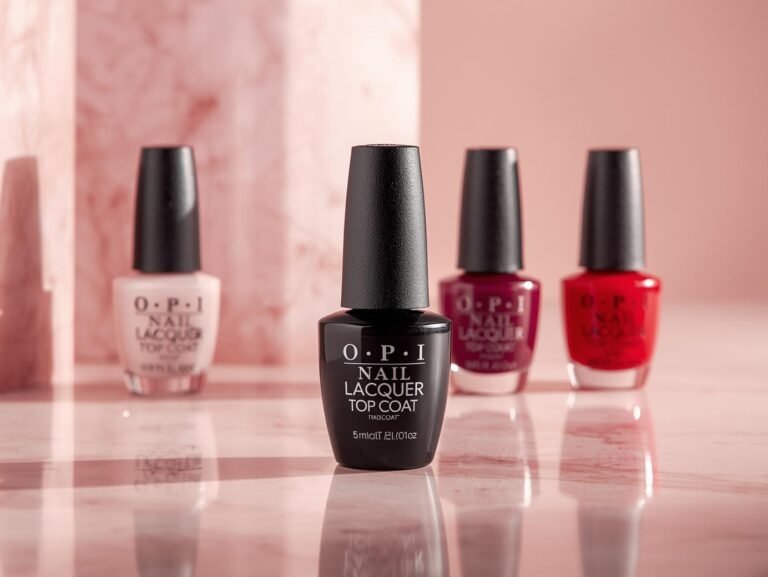 OPI Nail Lacquer Top Coat and popular color bottles like Bubble Bath and Lincoln Park After Dark