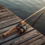 The Ugly Stik Dock Runner spinning rod and reel combo, a best beginner fishing combo for 2025, shown on a dock near water
