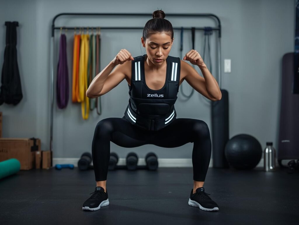 ZELUS Weighted Vest used for home workout and strength training

