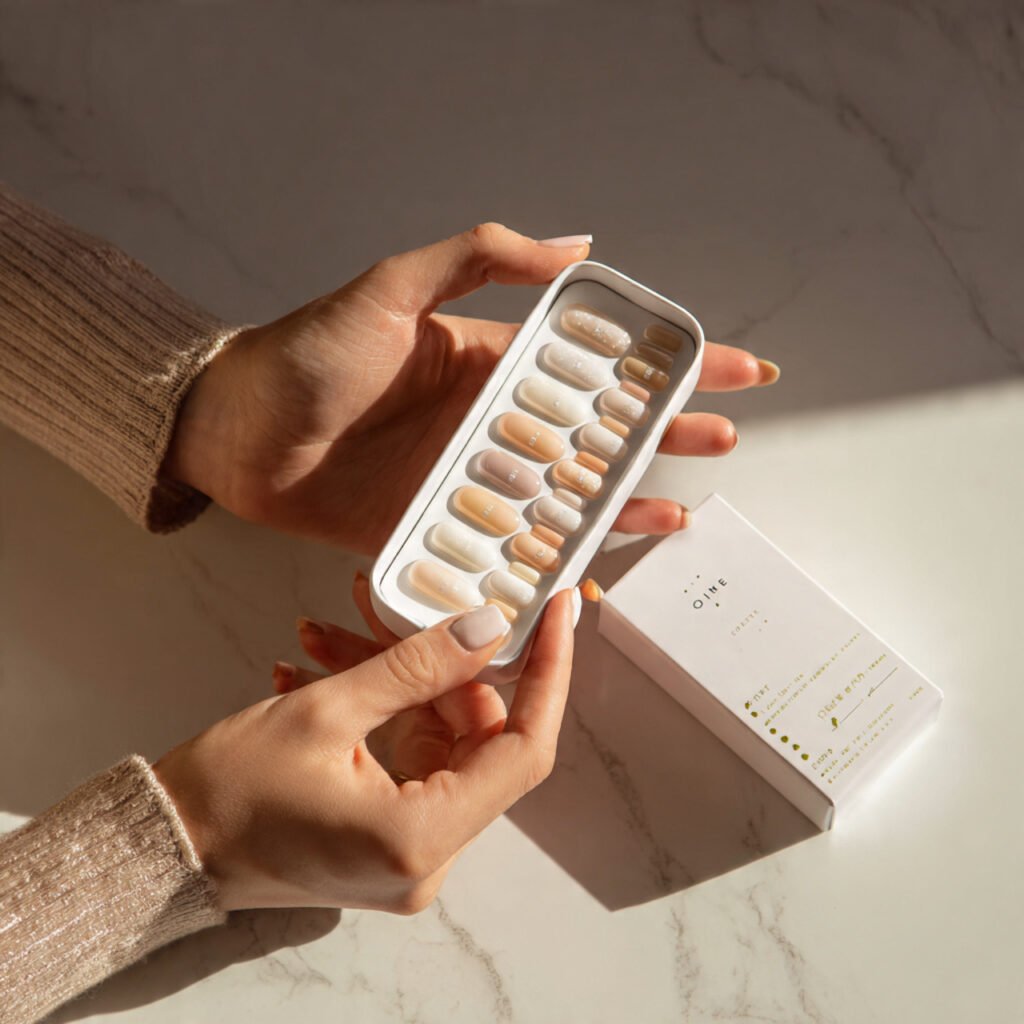 Olive and June Instant Mani press on nails with glue 42 fake nails in 21 sizes non-toxic long-lasting recycled materials